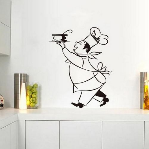 Stickers Cuisine Dessin Chef - Autocollant muraux et deco