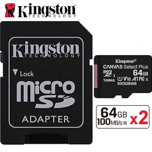 Carte microSDXC Kingston Canvas Select Plus 64Gb (avec adaptateur SD)