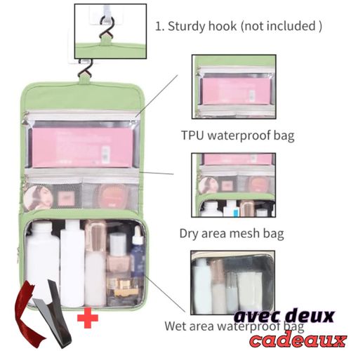 Generic Sac de cosmétiques Portable étanche, sac de rangement de grande  capacité pour voyage en plein air à prix pas cher