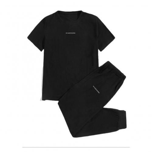 product_image_name-Generic-Ensemble pantalon/tshirt noir femme/homme haute qualité-1