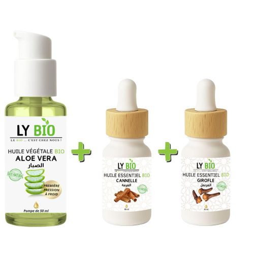 product_image_name-LY BIO-PACK HUILE ALOE VERA 50ml - POMPE + HUILE ESSENTIEL CANNELLE 10ML + HUILE ESSENTIEL GIROFLE 10ML-1