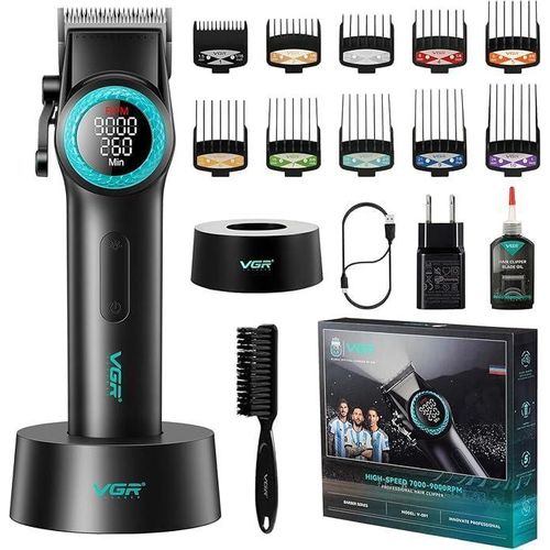product_image_name-VGR-ماكينة حلاقة احترافية لاسلكية 9000 RPM مع شاشة LED وشفرات من الفولاذ الكربوني - موديل V-001-1