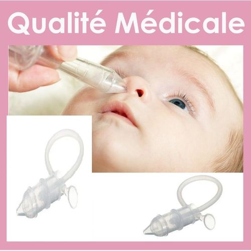 Aspirateur Nasal pour bebe, 2 pièces Mouche Bébé Manuel, Mouche