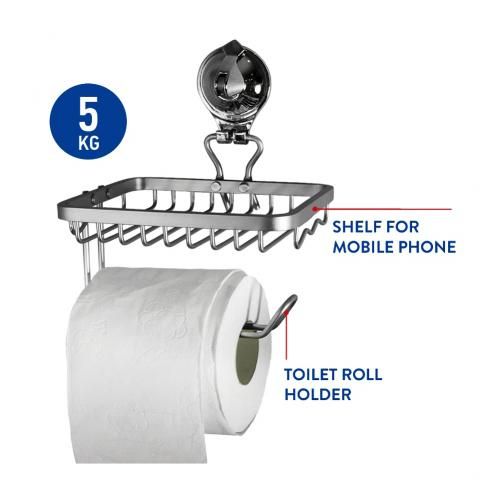 Generic Support de rangement avec support de papier toilette en aluminium à  prix pas cher