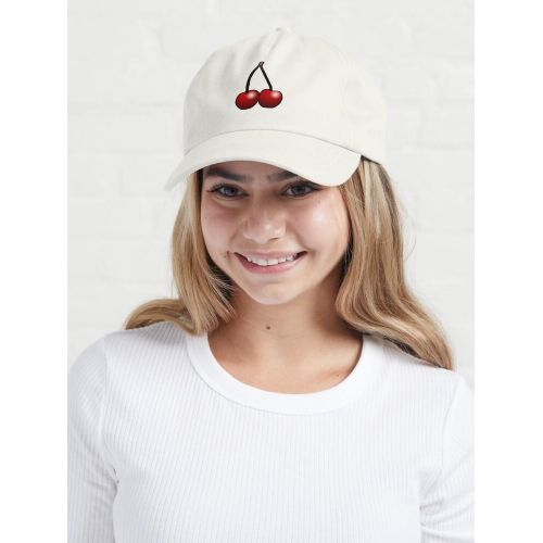 product_image_name-Generic-casquette personnalisée Cerises rouges fruitées sur les chapeaux casquette blanc unique-2