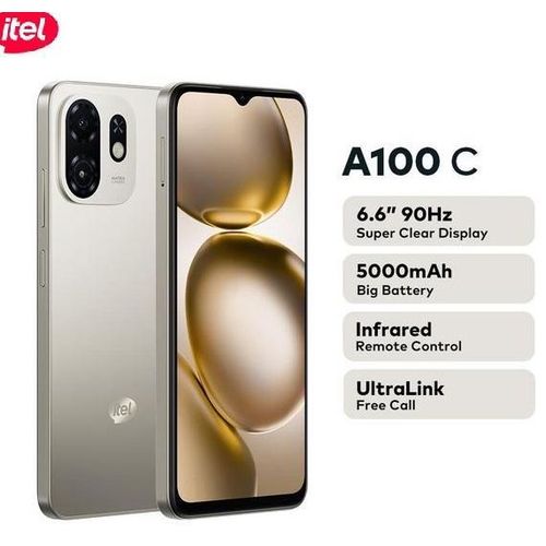 product_image_name-Itel-Smartphone A100C  6.6" IPS TFT  64GB de stockage Ram 6 Go (extensible de 2 Go à 4 Go) 5000Mah 8mpx-titanium gold-2