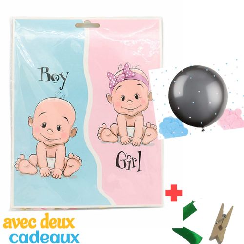 Ballon Géant Confettis Baby Shower Boy or Girl ?