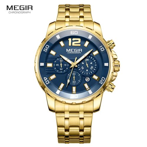 Megir montres a Quartz en acier inoxydable dore chronographe montre bracelet a prix pas cher Jumia Maroc