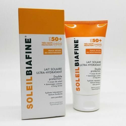 BIAFINE LAIT SOLAIRE ULTRA-HYDRATANT FPS 50+ PEAUX SÈCHES ET DÉSHYDRATÉS