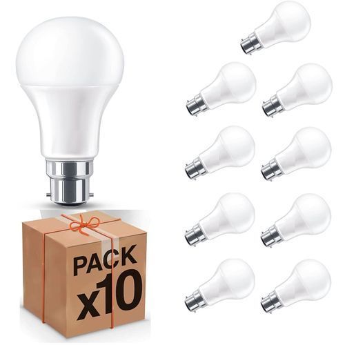 topage LOT DE 10 LAMPES 12V LED AMPOULES B22 9W ECONOMIQUE LUMIÈRE BLANCHE  à prix pas cher