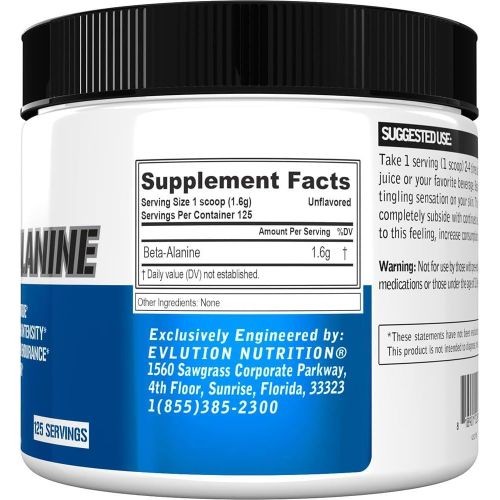 product_image_name-Evlution Nutrition-Beta-Alanine, Unflavored, 7.05 oz (200 g)-2