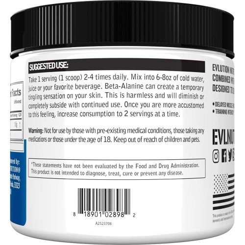 product_image_name-Evlution Nutrition-Beta-Alanine, Unflavored, 7.05 oz (200 g)-4
