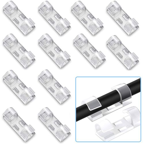 Generic Clips pour organisateur de câbles Gestion des câbles Bureau et  poste de travail transparent (10pcs) à prix pas cher