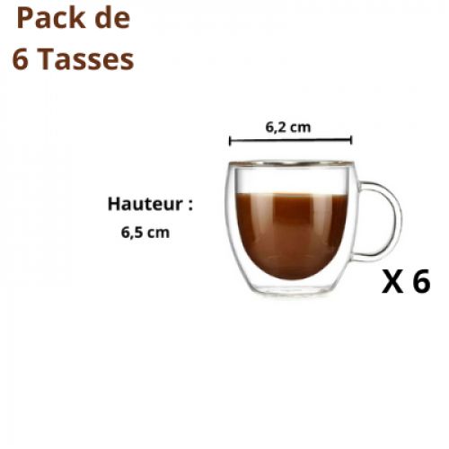 Generic 6 Tasses double paroi 80ml à prix pas cher