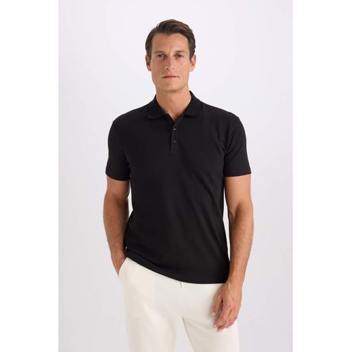 product_image_name-Defacto-تي شيرت بولو أساسي ضيق بمزيج قطن بأكمام قصيرة-1