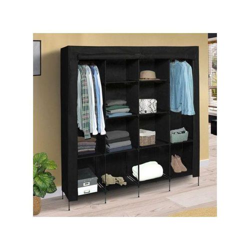 product_image_name-Generic-Armoire de Vêtements - Non spécifié - Noir - Tissu intissé - Métal - Penderie et étagères-1