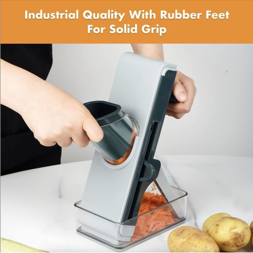 product_image_name-Generic-مندولين مطبخ متعدد الوظائف وآمن مع شفرات من الفولاذ المقاوم للصدأ وصينية تجميع – تقطيع سريع ودقيق للفواكه والخضروات-6