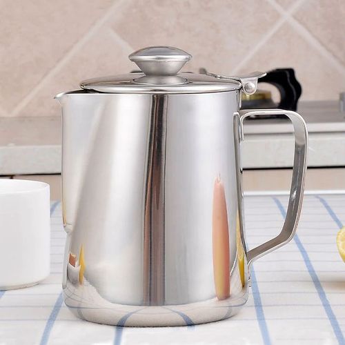 Generic Pot à lait en Inox avec couvercle, théhière à café 600ml à prix pas  cher