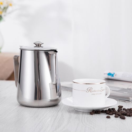 Generic Pot à lait en Inox avec couvercle, théhière à café 600ml à