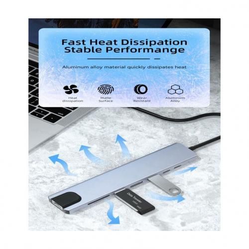 product_image_name-Generic- Airies USB C 8 in 1 Type C 3.1 to 4K ، محول HDMI مع RJ45 ، قارئ بطاقات SD / TF ،-7