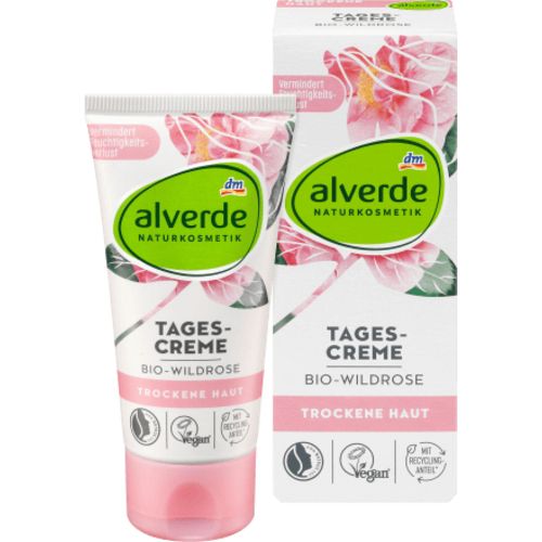 Alverde Crème de Jour Bio Fleur Rose - Soin Visage Femme Peau Sèche & Très  Sèche à prix pas cher