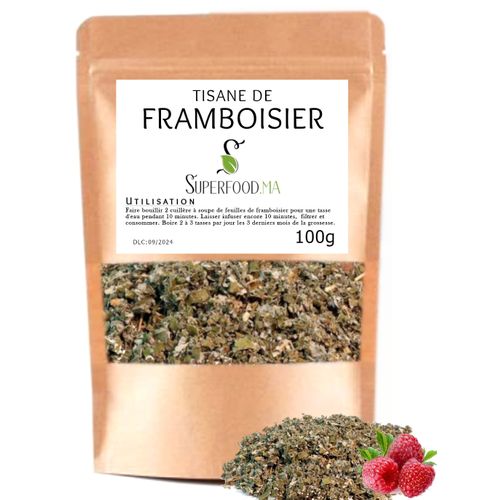 superfood.ma 100g - TISANE FEUILLE DE FRAMBOISIER. 100 % NATUREL