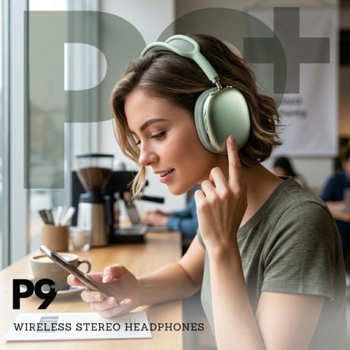 Generic Casque Bluetooth P9 Plus – Vert - image 3