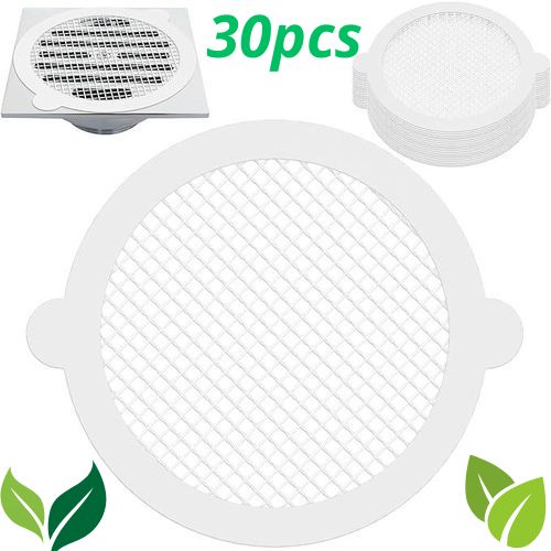 product_image_name-Generic-Autocollants jetables pour Drain de sol de douche, attrape-cheveux en maille, couvercle de filtre Anti-blocage, bouchon de cheveux pour la maison, filtre 30 pcs-1