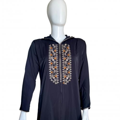 Generic Djellaba traditionnelle noir confort et l gance brod s