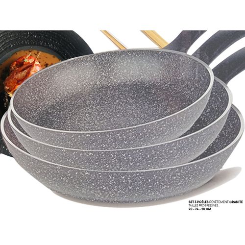 Granite - Grande Poêle Induction - 28cm - Revêtement antiadhésif