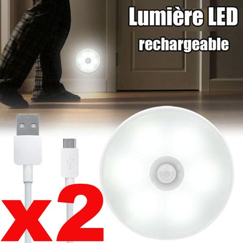 Generic pack 2 Lampe LED rechargeable usb avec détecteur de mouvement sans  fil à prix pas cher