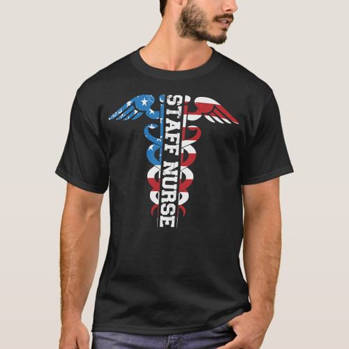 Generic Womens Patriotic Staff Nurse 4th Of July USA T Shirt