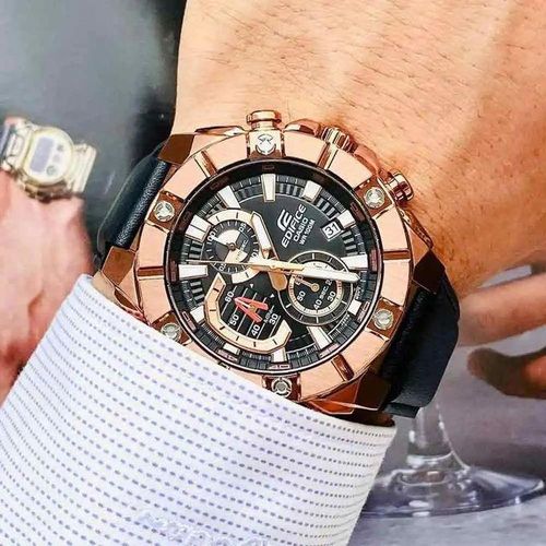 product_image_name-Casio-EFR-569BL-1AV - Mélange de design sportif et luxueux - Boitier de 48.4mm de diamètre bronzée - Chronographe - -2