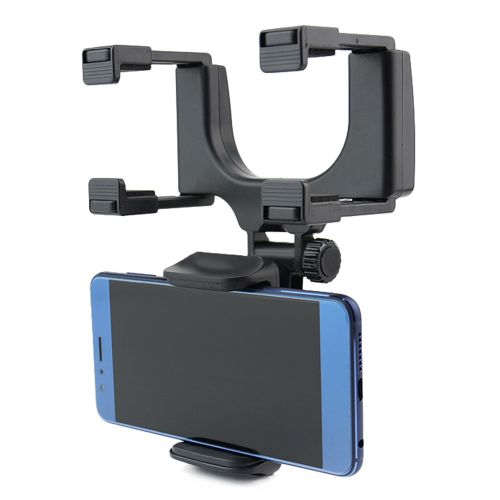 Car Rearview Mirror Mount Holder Stand Cradle Mechanical Clamp For Cell Phone