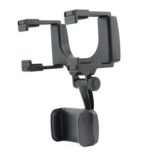 Car Rearview Mirror Mount Holder Stand Cradle Mechanical Clamp For Cell Phone