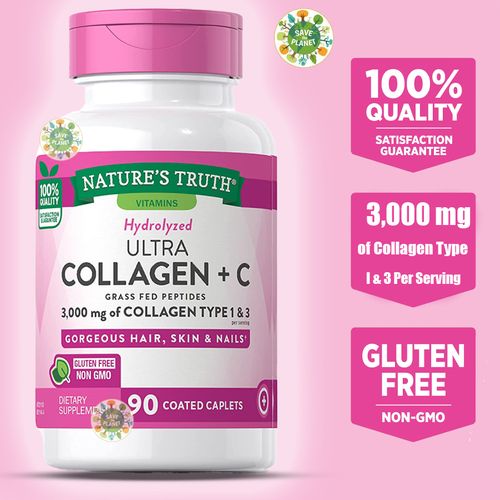 product_image_name-NATURE'S TRUTH-Nature's Truth, Ultra Collagen + C, 3,000 mg , 90 Coated Caplets-1