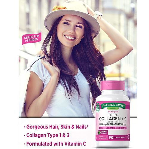 product_image_name-NATURE'S TRUTH-Nature's Truth, Ultra Collagen + C, 3,000 mg , 90 Coated Caplets-4
