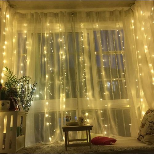 Generic Guirlandes Lumineuses 300 LED Rideau Lumineux 8 Modes 3M*3M USB :)  à prix pas cher