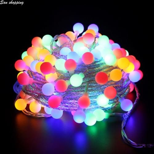 Guirlande lumineuse LED Boule de fête argentée (140 cm, Ø 4.5 cm)