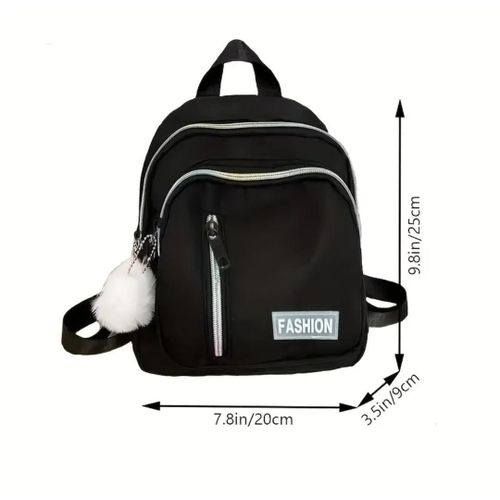 product_image_name-Generic-Sac à dos mini noir « FASHION » avec porte-clés pompon-2
