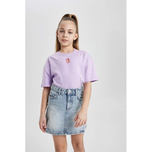 product_image_name-Defacto-تيشيرت أساسي برقبة مستديرة وأكمام قصيرة للفتيات-5