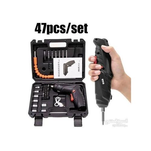 product_image_name-Generic-مثقاب بدون سلك - مجموعة مفكات كهربائية بدون سلك 47 قطعة مع حقيبة-1