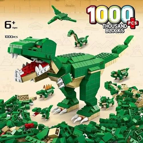 product_image_name-Lele Brother-Bloc de construction modèle dinosaure, 1000 pièces-1