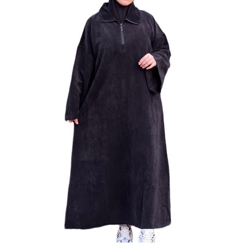 product_image_name-Generic-جلابية مخملية للنساء بسحّاب إغلاق - راحة وقصة عصرية-1