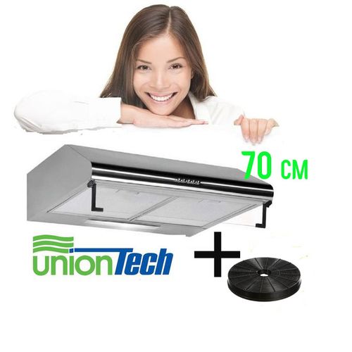 Uniontech Hotte aspirante 70cm sous meuble inox avec visière et