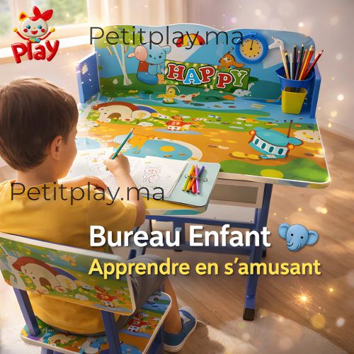 product_image_name-Generic-Bureau Enfant avec Chaise – Thème Animaux Heureux (Mixte)-3
