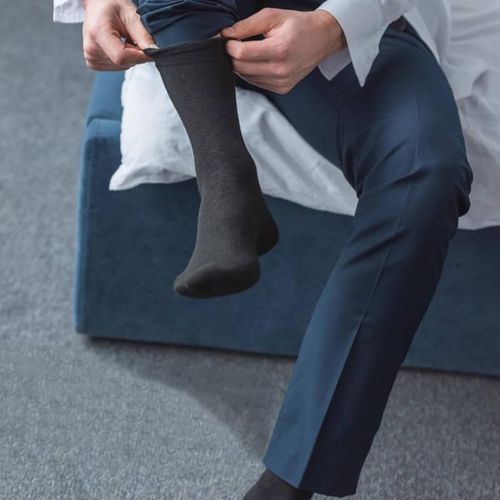 product_image_name-Generic-Lot de 5 paires de chaussettes classiques Gris foncé léger pour homme-3