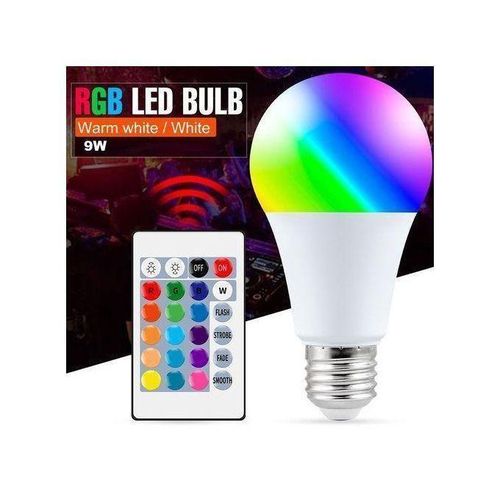 product_image_name-Generic-LED Lampe RGB E27 – Ampoule Couleur avec Télécommande-1