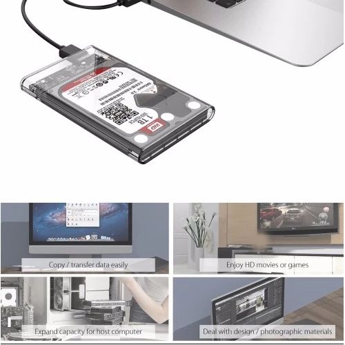 Boitier Externe 2.5 HDD USB 3.0 - Transparent