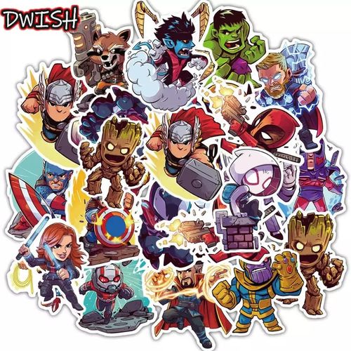 Generic Autocollants imperméables dessin animé Disney Marvel, 30